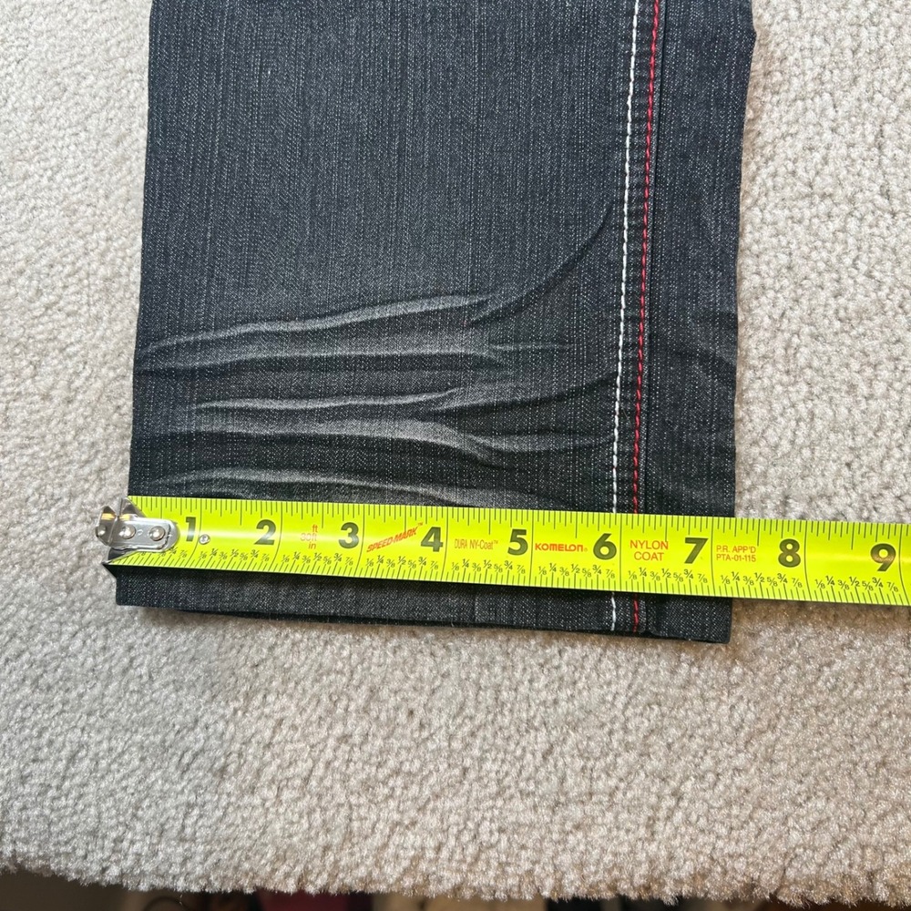 MTL More To Love Jeans Womens 10/12 Dark Wash Studded Contrast Stitch Distressed - Picture 14 of 15